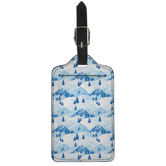 Skiing Mountain Print Luggage Tag