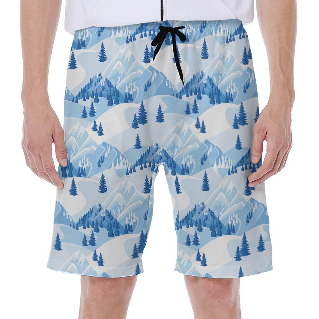 Skiing Mountain Print Men's Beach Shorts