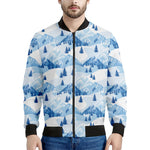 Skiing Mountain Print Men's Bomber Jacket