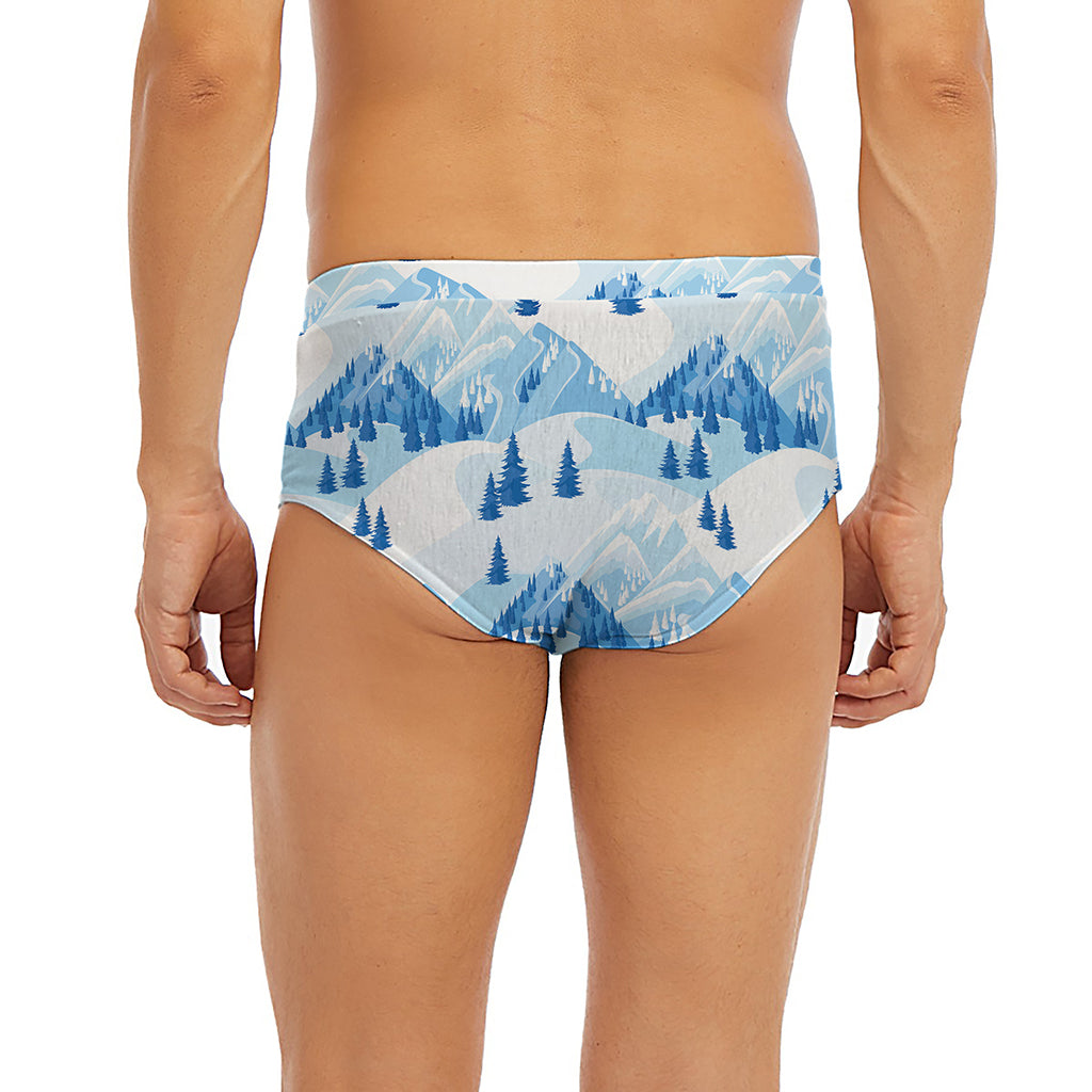 Skiing Mountain Print Men's Briefs