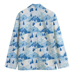 Skiing Mountain Print Men's Cotton Blazer