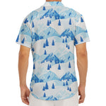 Skiing Mountain Print Men's Deep V-Neck Shirt