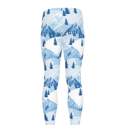 Skiing Mountain Print Men's leggings