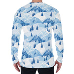 Skiing Mountain Print Men's Long Sleeve T-Shirt