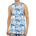 Skiing Mountain Print Men's Muscle Tank Top