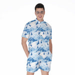 Skiing Mountain Print Men's Rompers