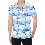 Skiing Mountain Print Men's Shirt