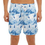 Skiing Mountain Print Men's Split Running Shorts