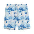 Skiing Mountain Print Men's Athletic Shorts