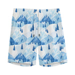 Skiing Mountain Print Men's Sports Shorts