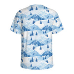 Skiing Mountain Print Men's Sports T-Shirt