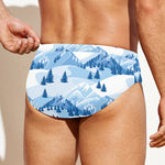 Skiing Mountain Print Men's Swim Briefs