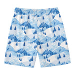 Skiing Mountain Print Men's Swim Trunks