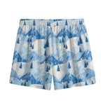 Skiing Mountain Print Mesh Shorts