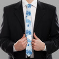 Skiing Mountain Print Necktie