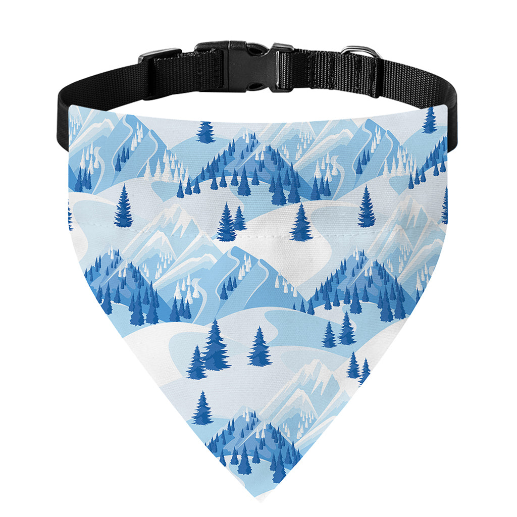 Skiing Mountain Print Over The Collar Dog Bandana