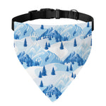 Skiing Mountain Print Over The Collar Dog Bandana