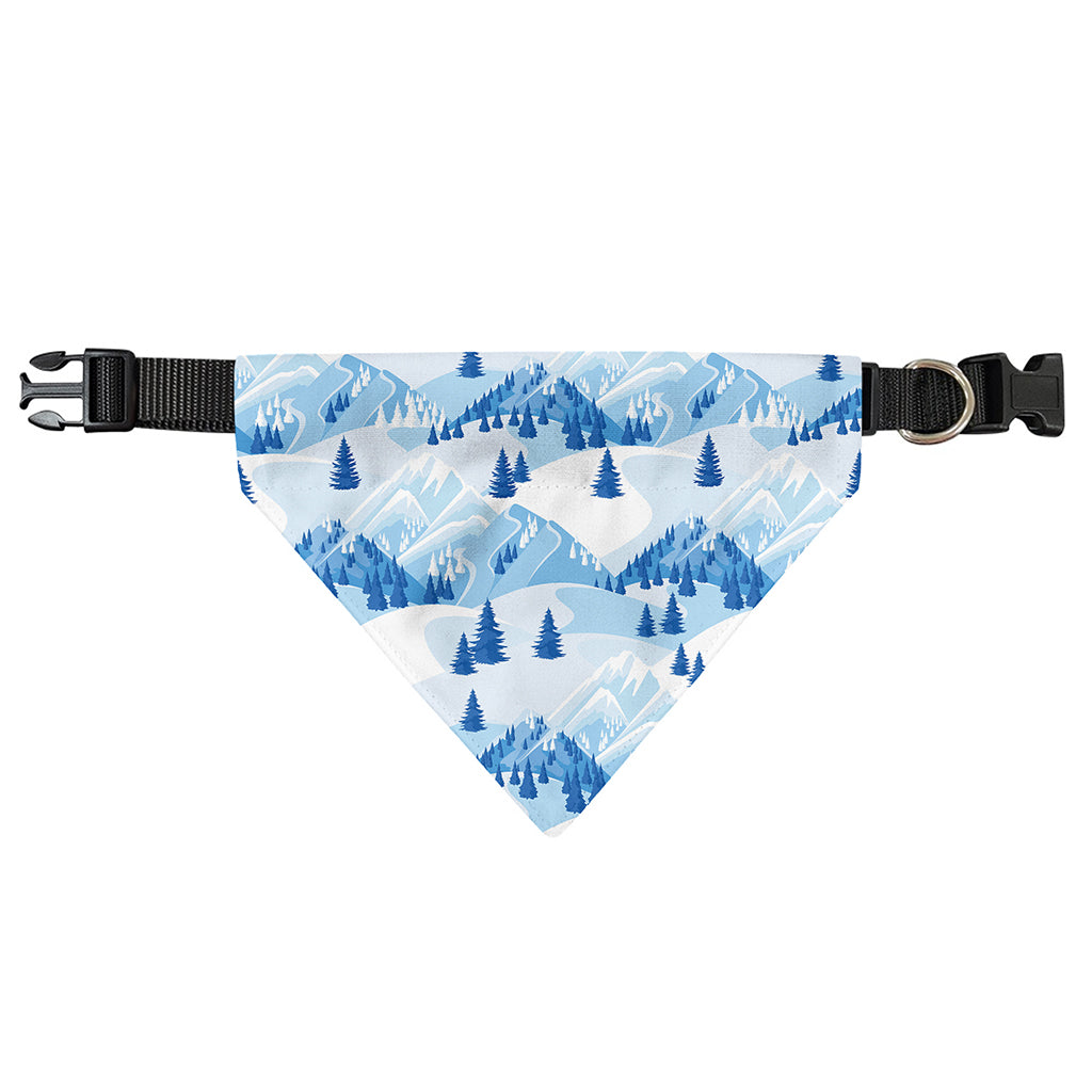 Skiing Mountain Print Over The Collar Dog Bandana