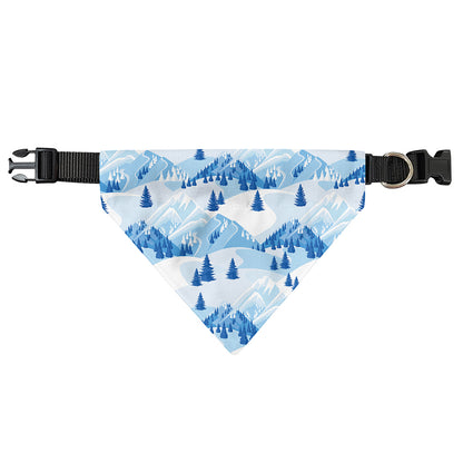 Skiing Mountain Print Over The Collar Dog Bandana