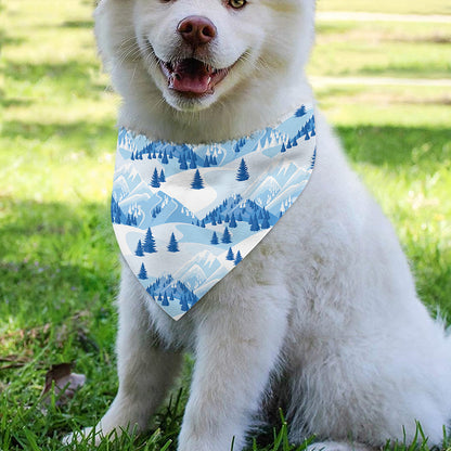 Skiing Mountain Print Over The Collar Dog Bandana