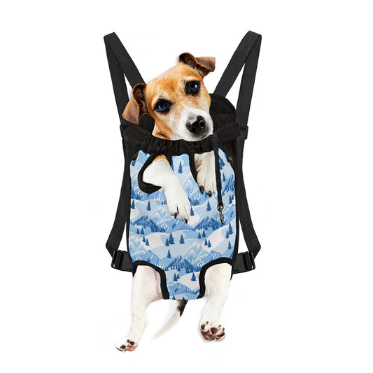 Skiing Mountain Print Pet Carrier Backpack
