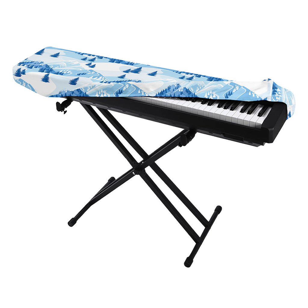 Skiing Mountain Print Piano Keyboard Cover