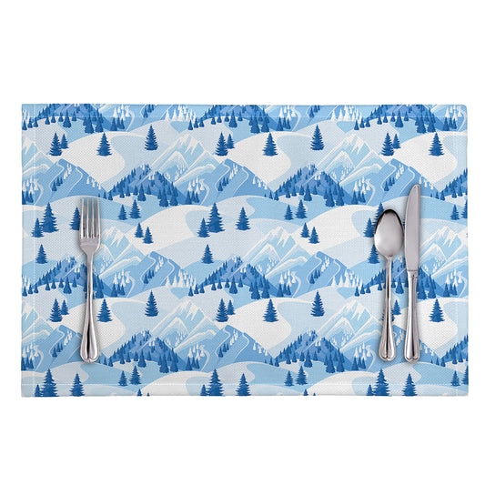 Skiing Mountain Print Placemat