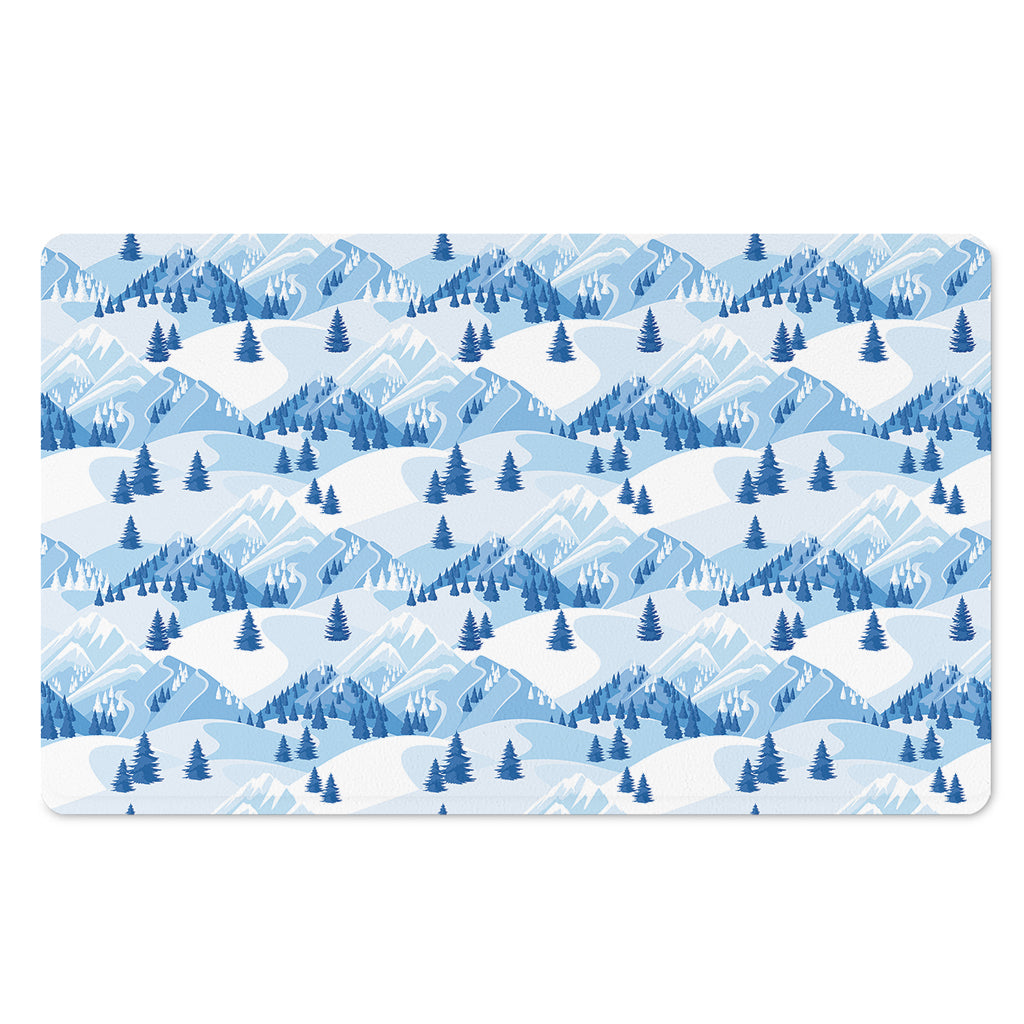 Skiing Mountain Print Polyester Doormat