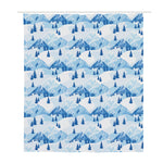 Skiing Mountain Print Polyester Shower Curtain