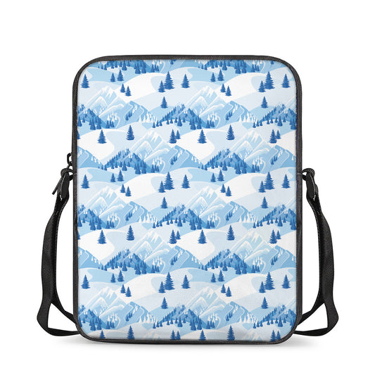 Skiing Mountain Print Rectangular Crossbody Bag