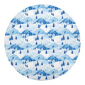 Skiing Mountain Print Round Blanket
