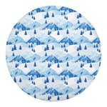Skiing Mountain Print Round Blanket