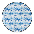 Skiing Mountain Print Round Floor Mat