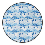 Skiing Mountain Print Round Floor Mat