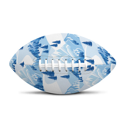 Skiing Mountain Print Rugby Ball