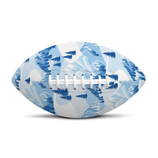 Skiing Mountain Print Rugby Ball