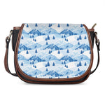 Skiing Mountain Print Saddle Bag