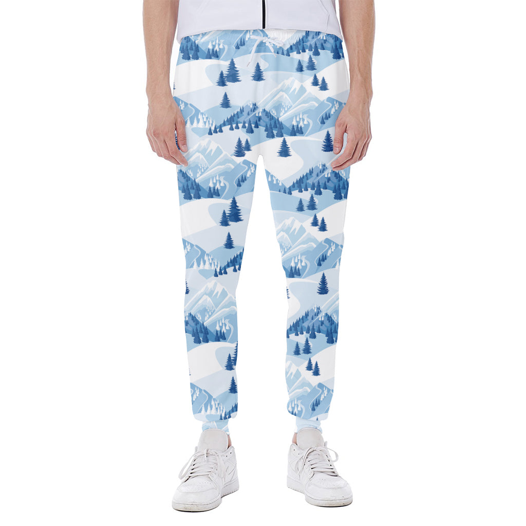 Skiing Mountain Print Scuba Joggers
