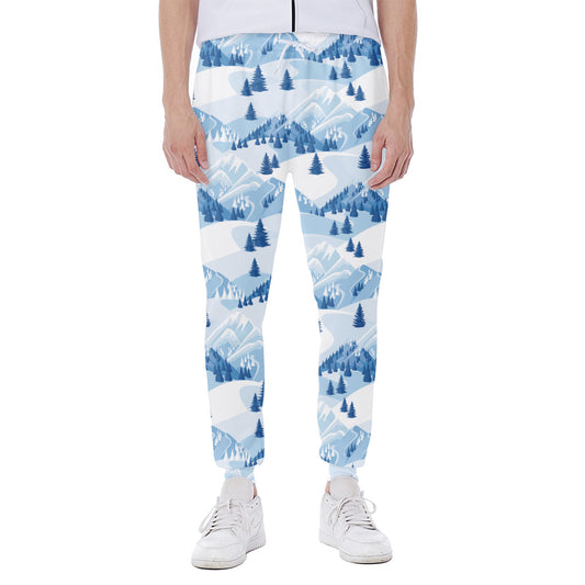 Skiing Mountain Print Scuba Joggers