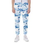 Skiing Mountain Print Scuba Joggers