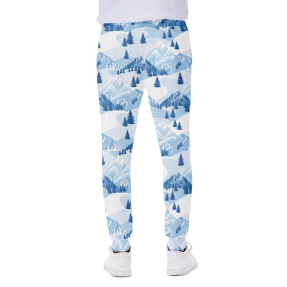 Skiing Mountain Print Scuba Joggers