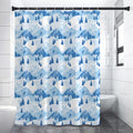 Skiing Mountain Print Shower Curtain