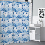 Skiing Mountain Print Shower Curtain