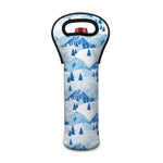 Skiing Mountain Print Single Neoprene Wine Tote