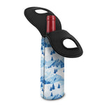 Skiing Mountain Print Single Neoprene Wine Tote