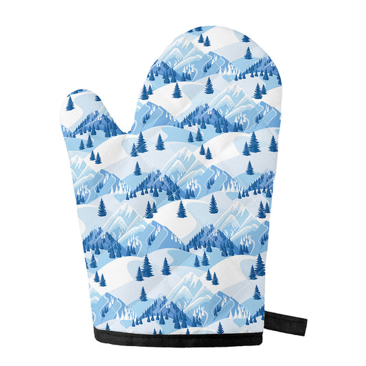 Skiing Mountain Print Single Oven Mitt