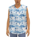 Skiing Mountain Print Sleeveless Baseball Jersey