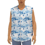 Skiing Mountain Print Sleeveless Baseball Jersey