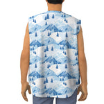 Skiing Mountain Print Sleeveless Baseball Jersey