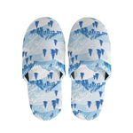 Skiing Mountain Print Slippers